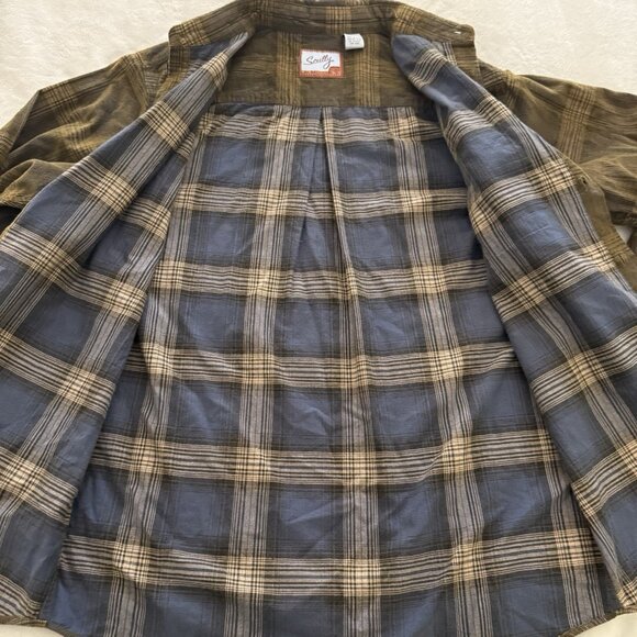 Scully Men's Western Shirt Size M Corduroy Long Sleeve Button Yard Plaid Brown - Picture 9 of 9